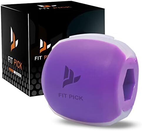 ابزار تمرین فک FIT PICK Pro برای مردان و زنان، صورت، فک و گردن را تقویت می‌کند، تمرین‌دهنده فک به تعریف خط فک کمک می‌کند، ابزارهای خط فک برای مردان و زنان، شکل‌دهنده خط فک (بنفش)