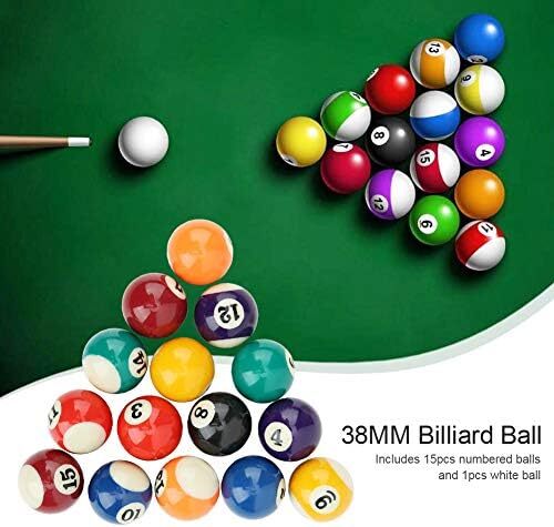 توپ های بیلارد، ست توپ های استخر 1-1/2 اینچی، ست کامل 16 توپ میز بیلیارد، ست مینی توپ استخر برای میز بیلی 6 فوت، ست توپ های بیلیارد، اسباب بازی توپ بیلیارد کودکان، لوازم جانبی میز بیلیارد Image