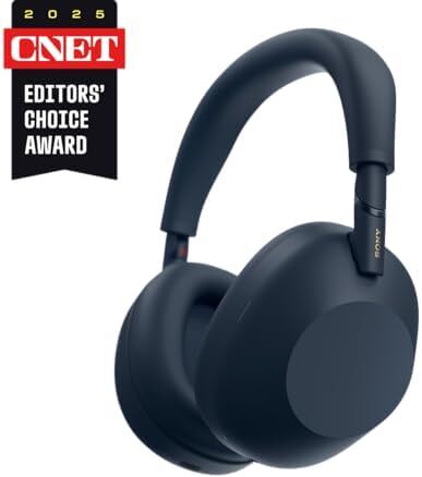 هدفون بی‌سیم سونی WH-1000XM6 با بهترین کیفیت حذف نویز، پردازنده NC HD QN3، ۱۲ میکروفن، بهینه‌ساز NC تطبیقی، طراحی شده توسط مهندسان، کیفیت استودیو، باتری ۳۰ ساعته، آبی شب Image