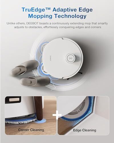 جاروبرقی رباتی ECOVACS DEEBOT T30 PRO OMNI با عملکرد تی کشی، تی کشی TrueEdge، برس بدون گره، قدرت مکش ۱۱,۰۰۰ PA با آب داغ و شستشوی هوشمند، نقره‌ای Image