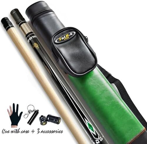 تای با کیوس 2 تکه چوب استخر + قاب سخت، نوک 13 میلی‌متری، 58 اینچ چوب بیلیارد حرفه‌ای افرا کانادایی چوب بیلیارد 18،19،20،21،22 چوب استخر (قابل انتخاب) - آبی، مشکی، قرمز، خاکستری ، سبز Image