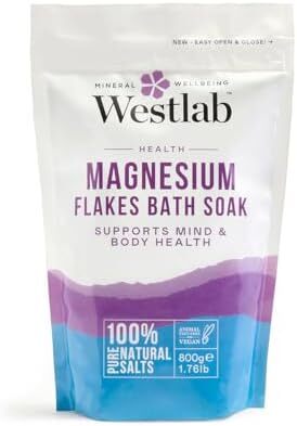 Westlab Restoring Magnesium Flakes | Pure, Natural, And Free From Pollutants | Effective & Relaxing Method For De-Stressing | Vegan | 1Kg Image