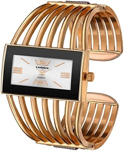 ساعت مچی زنانه، ساعت زنانه النگو ساعت مچی زنانه کوارتز ساعت مچی زنانه با صفحه مستطیل شکل ساعت مچی شیک لوکس بند اسکلت کلاسیک کوارتز ساعت زنانه هدیه زیبا برای زنان