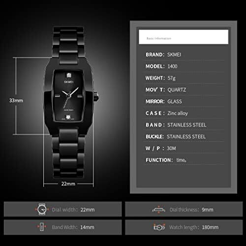 ساعت SKMEI برای زنانه زنانه زنانه ساده لوکس ضد زنگ مربعی مدل لباس ضد آب کوارتز آنالوگ کوچک و باریک لباس گاه به گاه همسر هدیه دخترانه ساعت مچی طلا Image