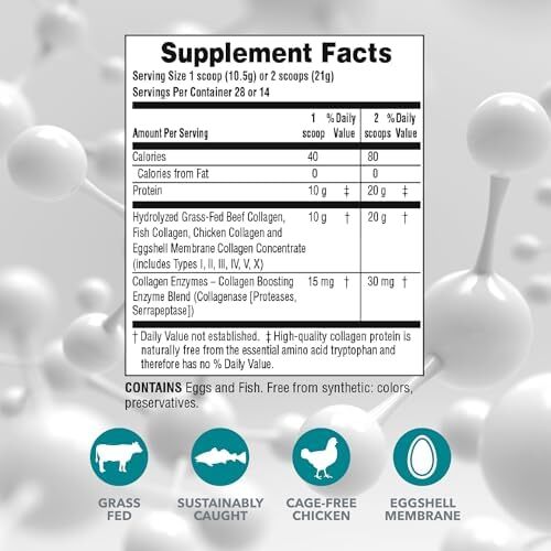 کلاژن پپتیدهای نچرال پلاس ۲۹۴ گرم، شامل کلاژن نوع I، II، III، IV، V و X - برای رشد مو، پوست نرم، ناخن‌های قوی، سلامت روده، تسکین مفاصل و عضلات
