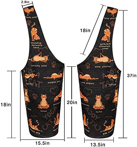 کیف مت یوگا چاپ شده مد روز با جیب کناری بزرگ و جیب زیپ دار کیف یوگا بلند و مناسب تشک های بزرگ - دارای لوازم جانبی یوگا بیشتر Image