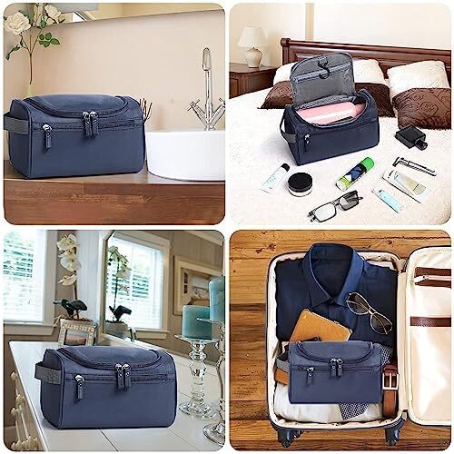 کیف لوازم آرایش مردانه، زنانه تینی آویز ضد آب کیف لوازم آرایش نایلونی سازمان دهنده مسافرتی کیف لوازم آرایشی مورد نیاز شستشوی کیف (آبی) Image