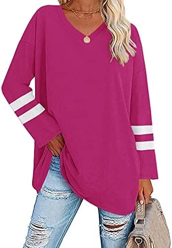 تی‌شرت زنانه یقه گرد/ویژه زنانه زنانه نیم‌آستین تی‌شرت‌های بیسبال سایز بزرگ تاپ‌های تونیک Image