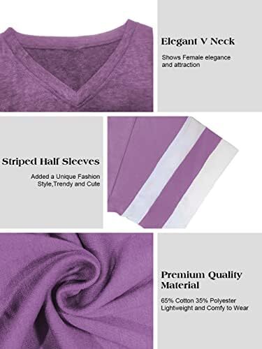 تی‌شرت زنانه یقه گرد/ویژه زنانه زنانه نیم‌آستین تی‌شرت‌های بیسبال سایز بزرگ تاپ‌های تونیک Image