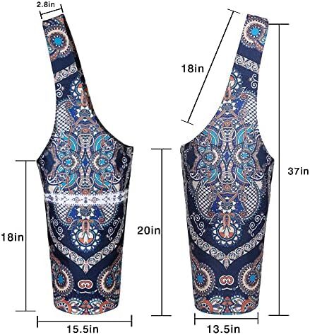 کیف مت یوگا چاپ شده مد روز با جیب کناری بزرگ و جیب زیپ دار کیف یوگا بلند و مناسب تشک های بزرگ - دارای لوازم جانبی یوگا بیشتر Image