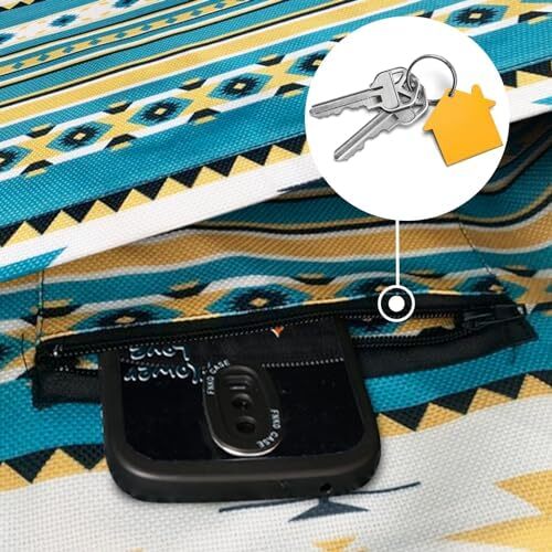 کیف مت یوگا چاپ شده مد روز با جیب کناری بزرگ و جیب زیپ دار کیف یوگا بلند و مناسب تشک های بزرگ - دارای لوازم جانبی یوگا بیشتر Image