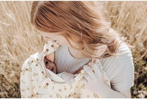 پوشش شیردهی کنسی موسلین برای شیردهی نوزاد، پوشش شیردهی ۱۰۰٪ پنبه‌ای قابل تنفس با حلقه سخت برای پیشبند مادر، چتر صندلی ماشین چندمنظوره (بوکلت زیبا) Image