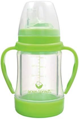 Green Sprouts baby Glass Sip & Straw Cup, 6 Months +, Light Lime, Piece of 1 Image