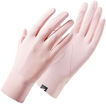 دستکش ضد آفتاب زنانه ضد آفتاب دستکش یخ ابریشم ضد آفتاب دستکش بدون انگشت صفحه لمسی تمام انگشت دستکش بدون لغزش دستکش دوچرخه سواری پیاده روی برای ماهیگیری در رانندگی گلف (صورتی)