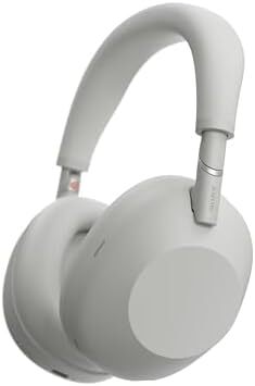 هدفون بی‌سیم سونی WH-1000XM6 با بهترین کیفیت حذف نویز، پردازنده NC HD QN3، 12 میکروفون، بهینه‌ساز NC تطبیقی، طراحی شده توسط مهندسان، کیفیت استودیو، باتری 30 ساعته، نقره‌ای