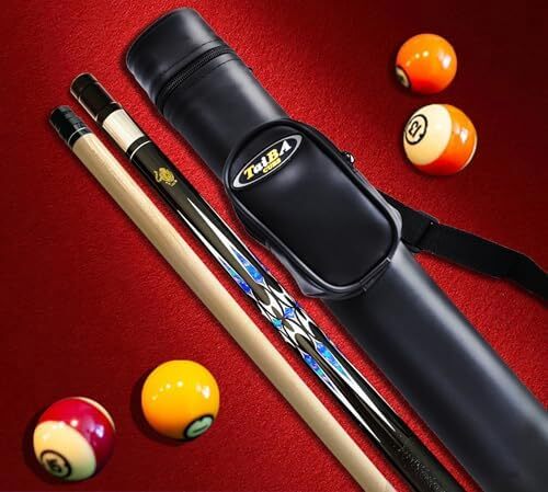 تای با کیوس 2 تکه چوب استخر + قاب سخت، نوک 13 میلی‌متری، 58 اینچ چوب بیلیارد حرفه‌ای افرا کانادایی چوب بیلیارد 18،19،20،21،22 چوب استخر (قابل انتخاب) - آبی، مشکی، قرمز، خاکستری ، سبز Image