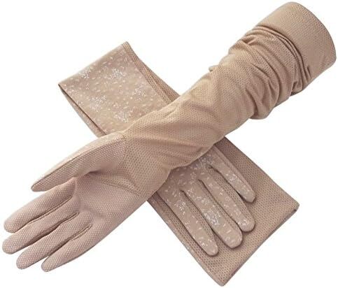 Greenery-GRE ضد آفتاب زنانه دستکش های رانندگی بلند پنبه ای محافظ در برابر اشعه ماوراء بنفش در برابر آفتاب دستکش تمام انگشتی دستکش آستین بازو Image