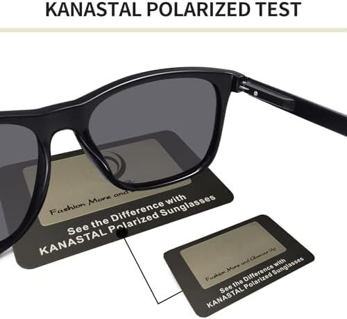 عینک آفتابی پلاریزه مردانه KANASTAL برای زنان، عینک آفتابی کلاسیک مربعی، رانندگی، مد لباس‌های محافظ زنانه UV400 دوچرخه‌سواری ماهیگیری فعالیت‌های فضای باز Image