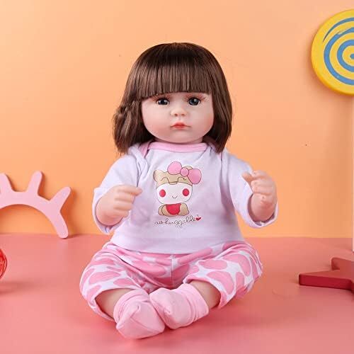 Nano Classic 16 inch 42cm Reborn Baby Doll بدن نرم پنبه ای سیلیکونی نوزاد واقعی مانند عروسک نوزاد عروسک اسباب بازی دخترانه هدیه عروسک-سفید