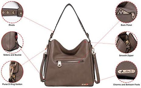 کیف دستی زنانه مونتانا West Hobo کیف های بزرگ و کیف های دستی با گل میخ و بند کراس بادی Image