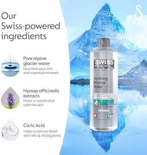 SWISSIMAGE Essential Care Soothing Micellar Water 400 ml | پاک کننده آرایش و پاکسازی و تسکین پوست | پاک کننده آرایش میسلار واتر Image