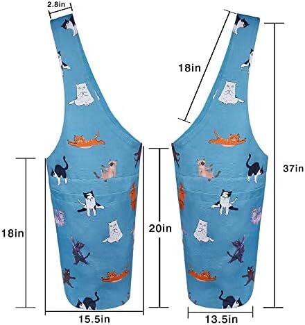 کیف مت یوگا چاپ شده مد روز با جیب کناری بزرگ و جیب زیپ دار کیف یوگا بلند و مناسب تشک های بزرگ - دارای لوازم جانبی یوگا بیشتر Image