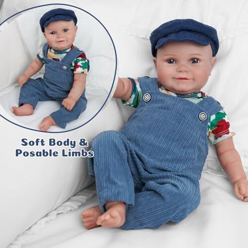 BABESIDE Reborn Baby Dolls Boy - 20 inch Handmade Realistic Soft Vinyl Body Life Like Realistic Newborn Baby Dolls for Girls Boys Kids Age 3+ Image