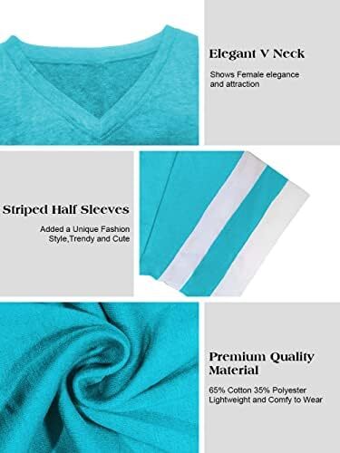 تی‌شرت زنانه یقه گرد/ویژه زنانه زنانه نیم‌آستین تی‌شرت‌های بیسبال سایز بزرگ تاپ‌های تونیک Image