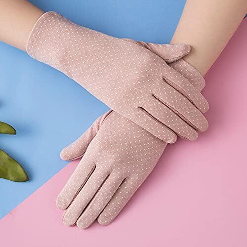 دستکش های ضد آفتاب سبک وزن زنانه محافظ در برابر اشعه ماوراء بنفش تابستانی دستکش های نخی رانندگی Image