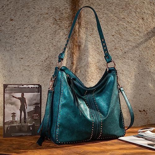 کیف دستی زنانه مونتانا West Hobo کیف های بزرگ و کیف های دستی با گل میخ و بند کراس بادی Image