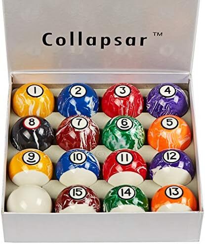 توپ های بیلیارد 2-1/4 اینچی کولاپسار لوکس 2-1/4 اینچی توپ بیلیارد به سبک چرخشی مرمری ست کامل 16 توپی (چند سبک موجود) Image