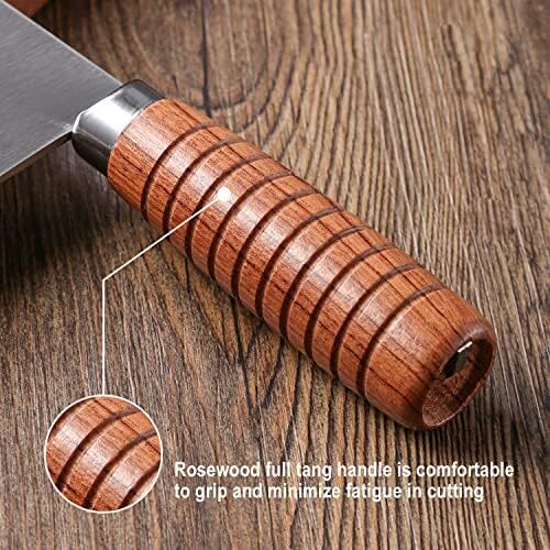 چاقوی سرآشپز SHI BA ZI ZUO، چاقوی سبزیجات چینی برای آشپزخانه، کلاس برتر، چاقوی استیل ضد زنگ 7 اینچی با طراحی ارگونومیک و دسته چوبی راحت Image