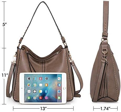 کیف دستی زنانه مونتانا West Hobo کیف های بزرگ و کیف های دستی با گل میخ و بند کراس بادی Image