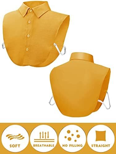 یقه تقلبی 4 تکه بلوز یقه گرد نیم پیراهن جداشدنی یقه دیکی تاپ یقه کاذب برای لباس های دخترانه زنانه Image
