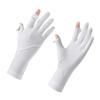 دستکش ضد آفتاب و ضد برنزه شدن UV Protection Gloves سفید رنگ، محافظ پوست دست در برابر اشعه خورشید، مناسب برای استفاده روزانه و رانندگی Thumbnail