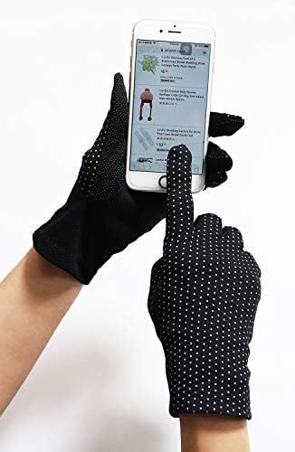 دستکش ضد لغزش رانندگی با صفحه لمسی پنبه ای محافظ UV زنانه در فضای باز Image