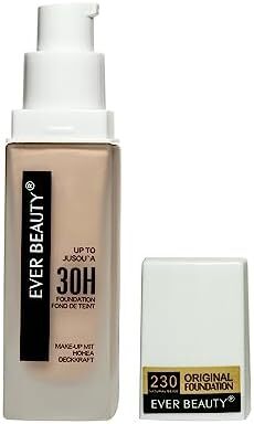 کرم فونداسیون Ever Beauty Super Stay کانسیلر با پوشش کامل آرایش صورت مرطوب کننده با ماندگاری تا 30 ساعت برای رنگ پوست های مختلف آرایش ضد آب ضد آب ضد حساسیت 45 میلی لیتر (بژ طبیعی) Image