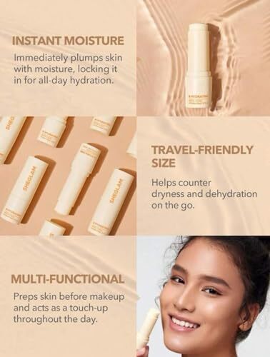 SHEGLAM Insta-Cool Hydrating Stick قابل حمل مرطوب کننده بالم استیک مرطوب کننده آرایش پرایمر مراقبت از پوست صورت Image