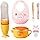 ست feeding نوزاد 6 تکه – کاسه حرارت‌نگهدار، قاشق سیلیکونی و میوه‌خوری، وسایل غذادهی برای کودکان و پیش‌بند، هدیه نوزاد جدید Thumbnail