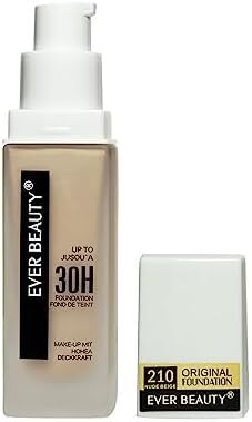 کرم فونداسیون Ever Beauty Super Stay کانسیلر با پوشش کامل آرایش صورت مرطوب کننده با ماندگاری تا 30 ساعت برای پوست های مختلف آرایش ضد آب ضدآب ضد حساسیت 45 میلی لیتری (بژ برهنه)