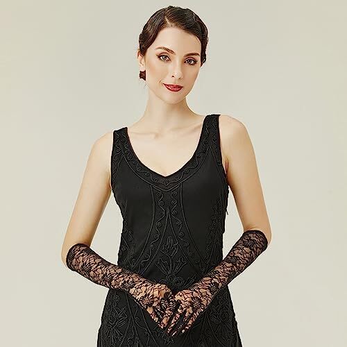 دستکش توری عروسی BABEYOND دستکش کوتاه زنانه برای مهمانی چای دستکش مچی ضیافت دستکش رقص تابستانی Image