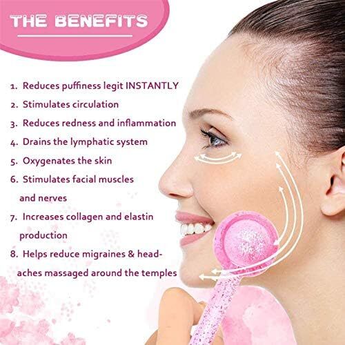 2 عدد توپ جادویی سرد برای ماساژ صورت، ابزار مراقبت از پوست برای کاهش جوش و چین و چروک، سفت کردن صورت و تسکین قرمزی Image