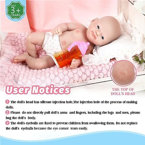 Vollence 12" Preemie Full Body Silicone Baby Doll Boy Lifelike Doll Reborn Surprice کودکان ضد استرس Image