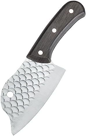 چاقوی سبزی خردکن کوچک TJ POP به طول ۴.۸ اینچ، چاقوی سبک برای زنان، چاقوی گوشت به شکل دلفین با تیغه استیل ضد زنگ به ضخامت ۲ میلی‌متر، سری شکل ماهی HP01001 Image
