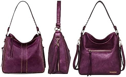 کیف دستی زنانه مونتانا West Hobo کیف های بزرگ و کیف های دستی با گل میخ و بند کراس بادی Image