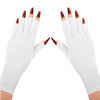 دستکش  ضد برنزه شدن UV Protection Gloves مخصوص مانیکور با +UPF50 سفید رنگ، محافظ پوست دست در برابر اشعه‌های مضر خورشید در زمان کاشت ناخن، ژل، لاک ژل و کار با دستگاه UV/LED Thumbnail