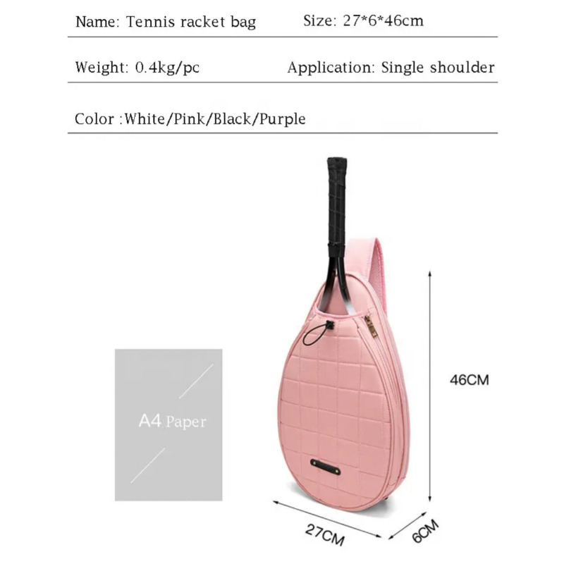 کیف کوله‌پشتی راکت تنیس با ظرفیت بالا و روکش مقاوم در برابر آب | مناسب تنیس، راکتبال و اسکواش سفید رنگ Image