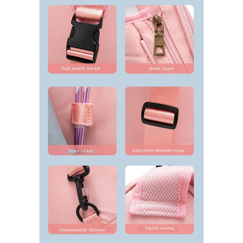 کیف کوله‌پشتی راکت تنیس با ظرفیت بالا و روکش مقاوم در برابر آب | مناسب تنیس، راکتبال و اسکواش سفید رنگ Image