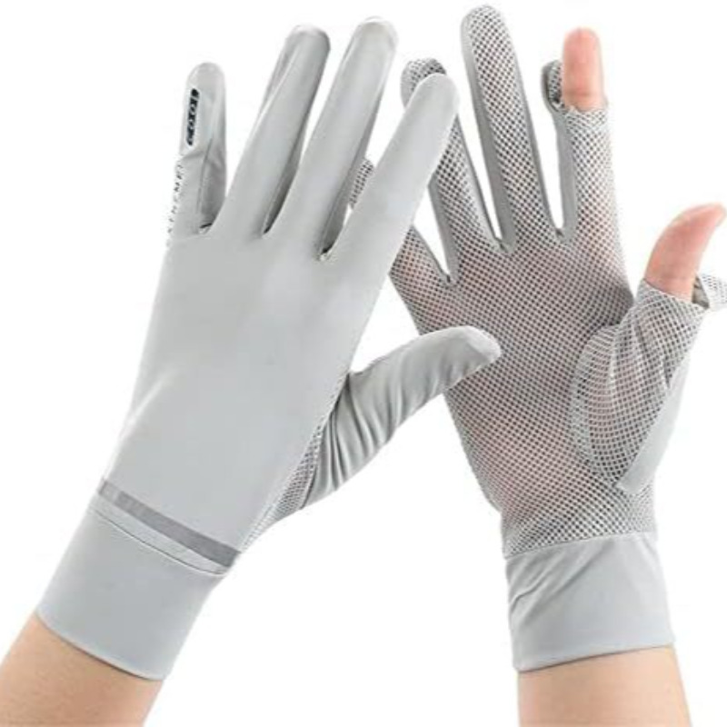 دستکش‌های زنانه نخی ضد آفتاب – سبک، تنفسی و محافظ در برابر اشعه UV، مناسب برای رانندگی، پیاده‌روی و فعالیت‌های روزمره Image
