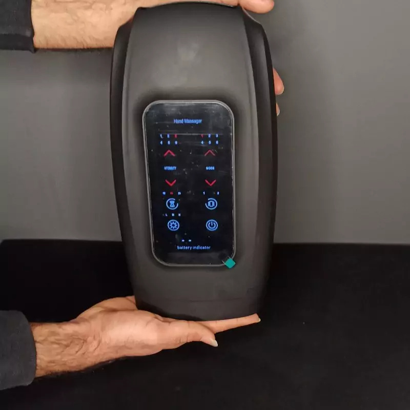 ماساژور دست با گرما، دستگاه ماساژور دست شارژی با 6 سطح ماساژ و فشرده‌سازی شدت برای رفع خستگی مچ دست، بی‌حسی انگشت، تسکین درد Image